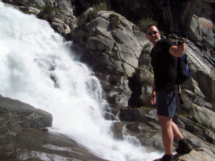Getting close but not too close to Tokopah Falls in Sequoia National Park